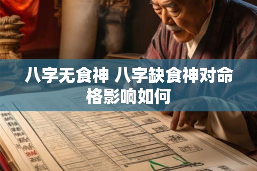 八字无食神 八字缺食神对命格影响如何