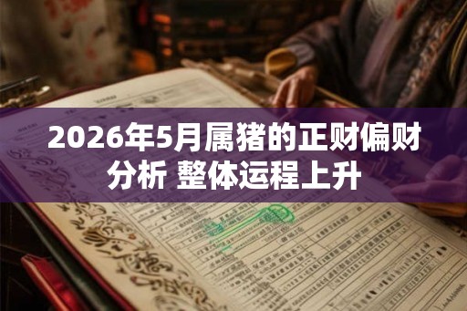 2026年5月属猪的正财偏财分析 整体运程上升