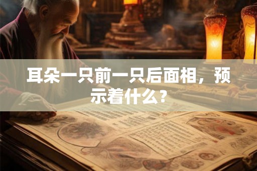 耳朵一只前一只后面相，预示着什么？