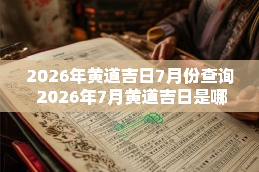 2026年黄道吉日7月份查询 2026年7月黄道吉日是哪天