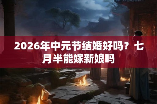 2026年中元节结婚好吗？七月半能嫁新娘吗