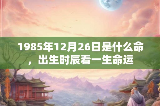 1985年12月26日是什么命，出生时辰看一生命运