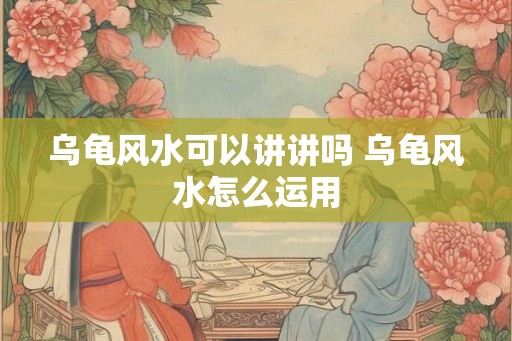 乌龟风水可以讲讲吗 乌龟风水怎么运用