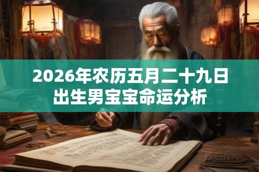 2026年农历五月二十九日出生男宝宝命运分析