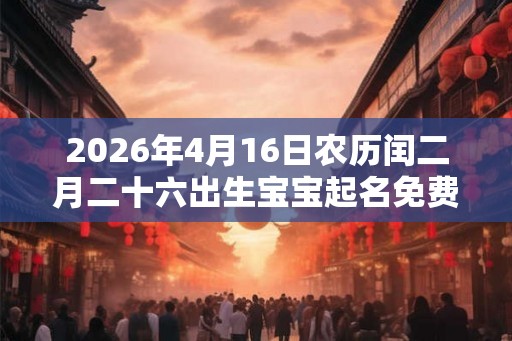 2026年4月16日农历闰二月二十六出生宝宝起名免费