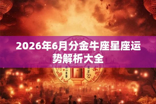 2026年6月分金牛座星座运势解析大全
