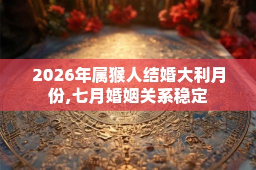 2026年属猴人结婚大利月份,七月婚姻关系稳定