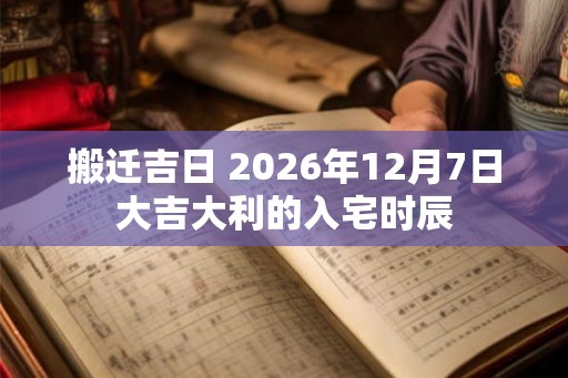 搬迁吉日 2026年12月7日大吉大利的入宅时辰