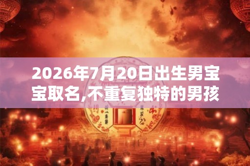 2026年7月20日出生男宝宝取名,不重复独特的男孩好名