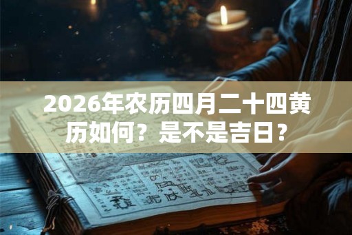 2026年农历四月二十四黄历如何？是不是吉日？