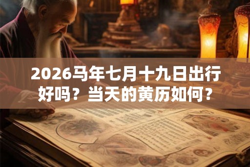 2026马年七月十九日出行好吗？当天的黄历如何？