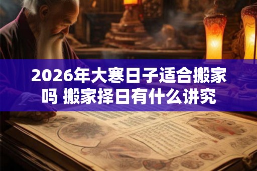 2026年大寒日子适合搬家吗 搬家择日有什么讲究
