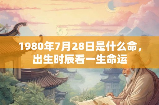 1980年7月28日是什么命，出生时辰看一生命运