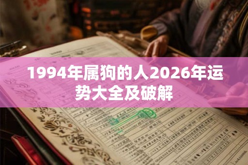 1994年属狗的人2026年运势大全及破解