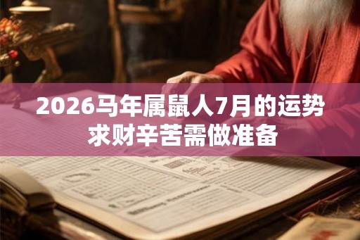 2026马年属鼠人7月的运势 求财辛苦需做准备 2026马年属鼠人7月的运势 求财辛苦需做准备