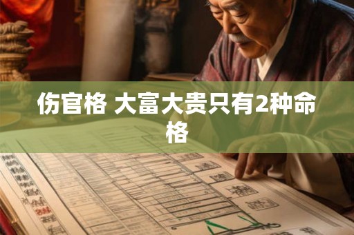 伤官格 大富大贵只有2种命格 伤官格 大富大贵只有2种命格