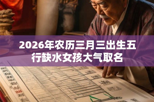 2026年农历三月三出生五行缺水女孩大气取名