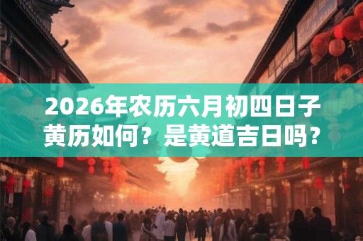 2026年农历六月初四日子黄历如何?是黄道吉日吗? 2026年农历六月初四日子黄历如何?是黄道吉日吗?