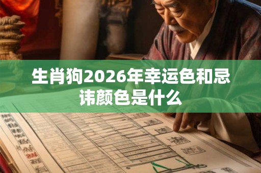 生肖狗2026年幸运色和忌讳颜色是什么