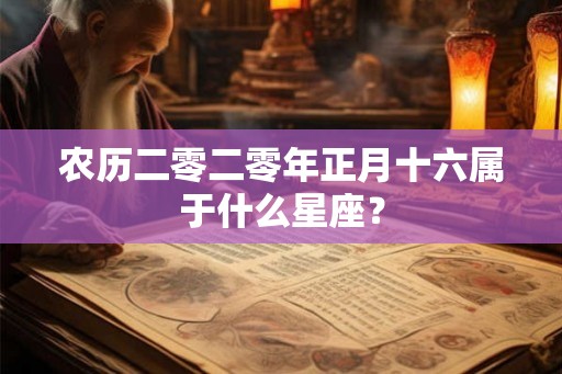农历二零二零年正月十六属于什么星座？