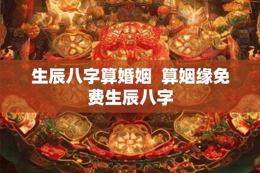 生辰八字算婚姻  算姻缘免费生辰八字