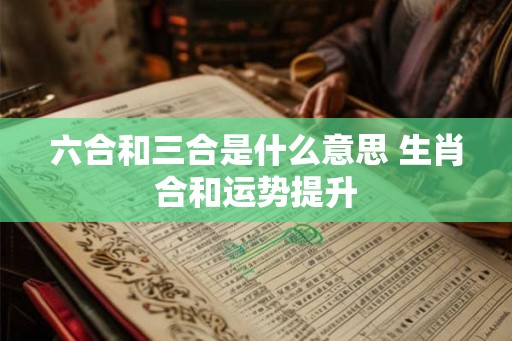 六合和三合是什么意思 生肖合和运势提升