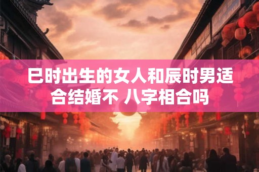巳时出生的女人和辰时男适合结婚不 八字相合吗