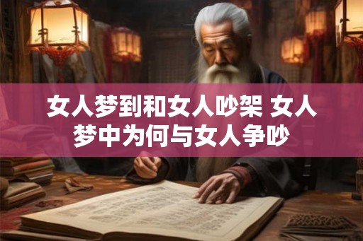女人梦到和女人吵架 女人梦中为何与女人争吵