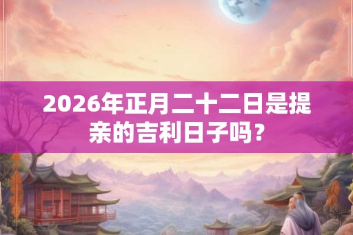2026年正月二十二日是提亲的吉利日子吗？