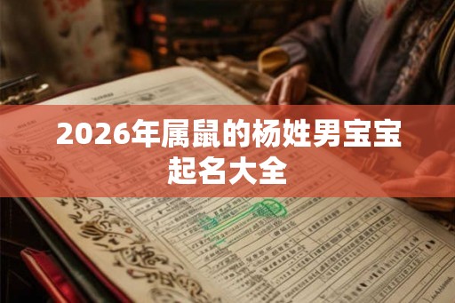 2026年属鼠的杨姓男宝宝起名大全