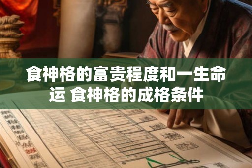 食神格的富贵程度和一生命运 食神格的成格条件