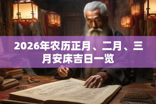 2026年农历正月、二月、三月安床吉日一览 2026年农历正月、二月、三月安床吉日一览