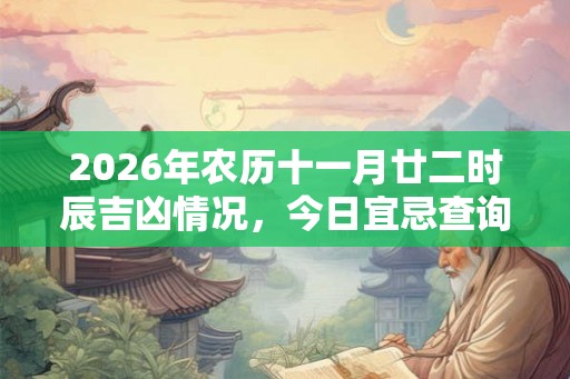 2026年农历十一月廿二时辰吉凶情况，今日宜忌查询