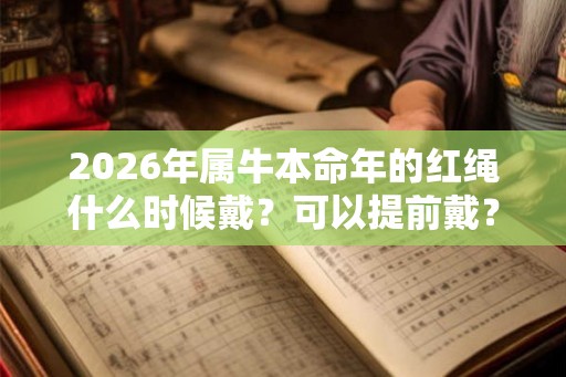 2026年属牛本命年的红绳什么时候戴？可以提前戴？