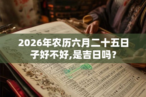 2026年农历六月二十五日子好不好,是吉日吗？