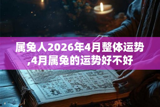 属兔人2026年4月整体运势,4月属兔的运势好不好
