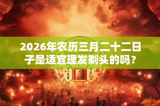 2026年农历三月二十二日子是适宜理发剃头的吗？