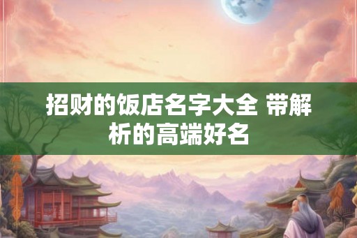 招财的饭店名字大全 带解析的高端好名