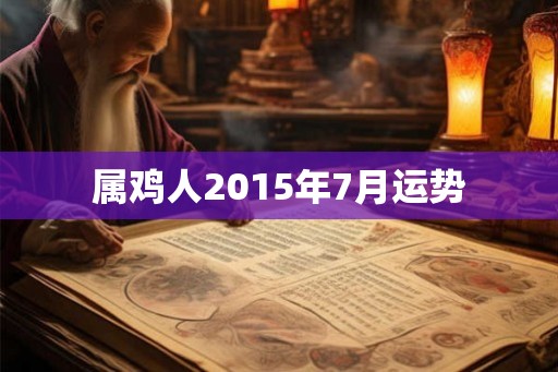 属鸡人2015年7月运势