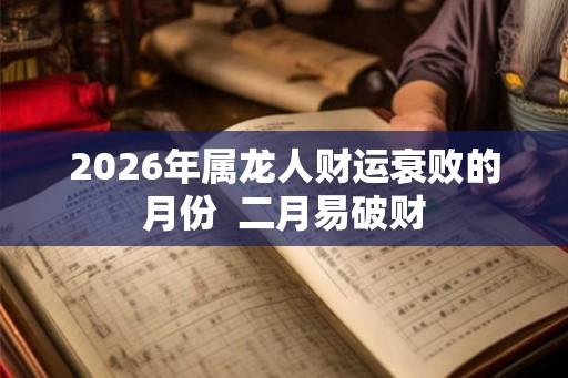 2026年属龙人财运衰败的月份  二月易破财