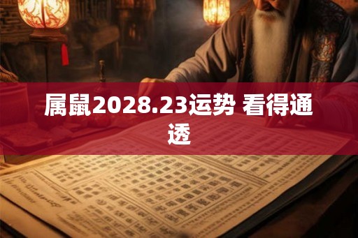 属鼠2028.23运势 看得通透 属鼠2028.23运势 看得通透