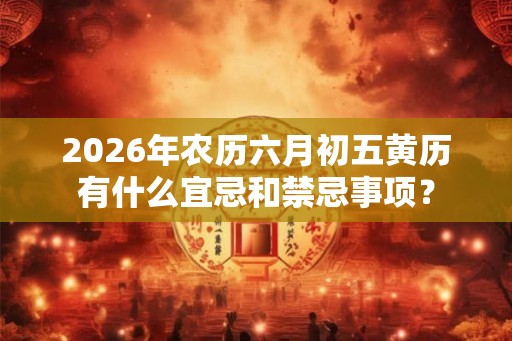 2026年农历六月初五黄历有什么宜忌和禁忌事项？