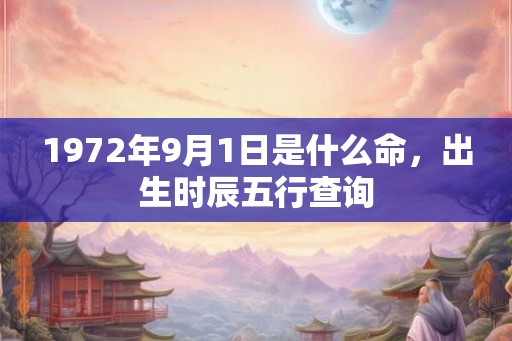 1972年9月1日是什么命，出生时辰五行查询