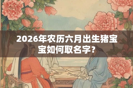 2026年农历六月出生猪宝宝如何取名字？