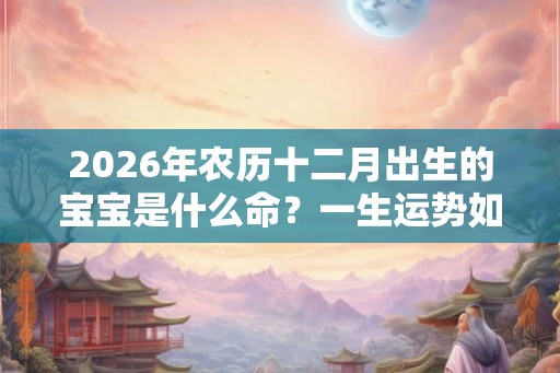 2026年农历十二月出生的宝宝是什么命？一生运势如何？