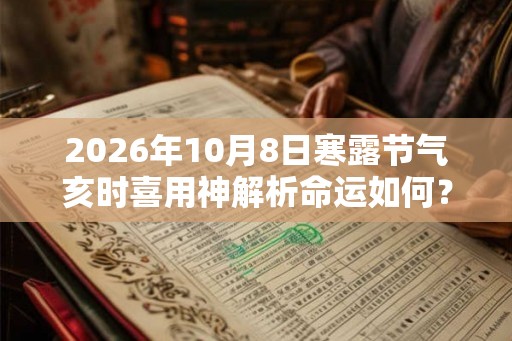 2026年10月8日寒露节气亥时喜用神解析命运如何？