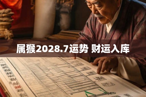 属猴2028.7运势 财运入库