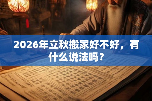 2026年立秋搬家好不好,有什么说法吗? 2026年立秋搬家好不好,有什么说法吗?