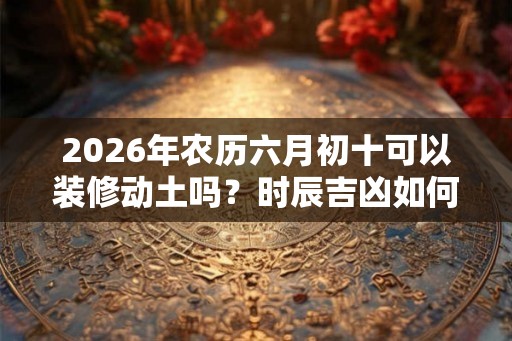 2026年农历六月初十可以装修动土吗？时辰吉凶如何？