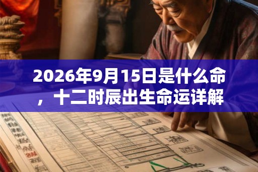 2026年9月15日是什么命，十二时辰出生命运详解